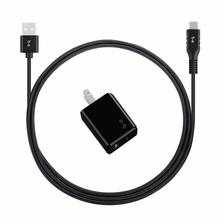 BSKHTC Wall Charger 2.4A w/USB-C Cable Black