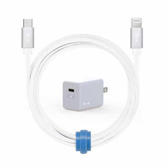 Blu Element Wall Charger USB-C 20W PD with USB-C to Lightning Cable 4ft White