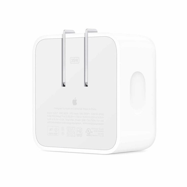 Apple Wall Charger Compact 35W Dual Port USB-C White