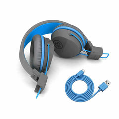 JLab JBuddies Studio Bluetooth Wireless Kids Headphones Grey/Blue