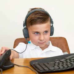 HJLEARNRGRYBLU4 JBuddies Learn Wired On-Ear Headphones (English only Packaging) Gray