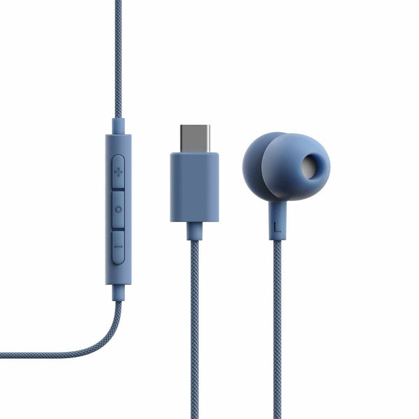 V3BLU V3 Wired Earbuds Blue