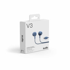 V3BLU V3 Wired Earbuds Blue