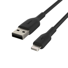 CAA002bt2MBK BoostCharge Braided Lightning to USB-A Cable 6ft Black