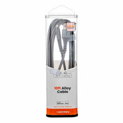 AC10STL256517 ChargeSync Alloy Lightning Cable 10ft Steel
