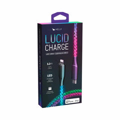 Helix/Retrak Lucid Charge LED Lightning to USB-C Cable Multi-Color