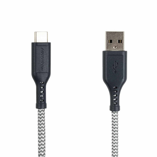 Ventev High Speed USB-A to USB-C Braided Cable 6ft Grey