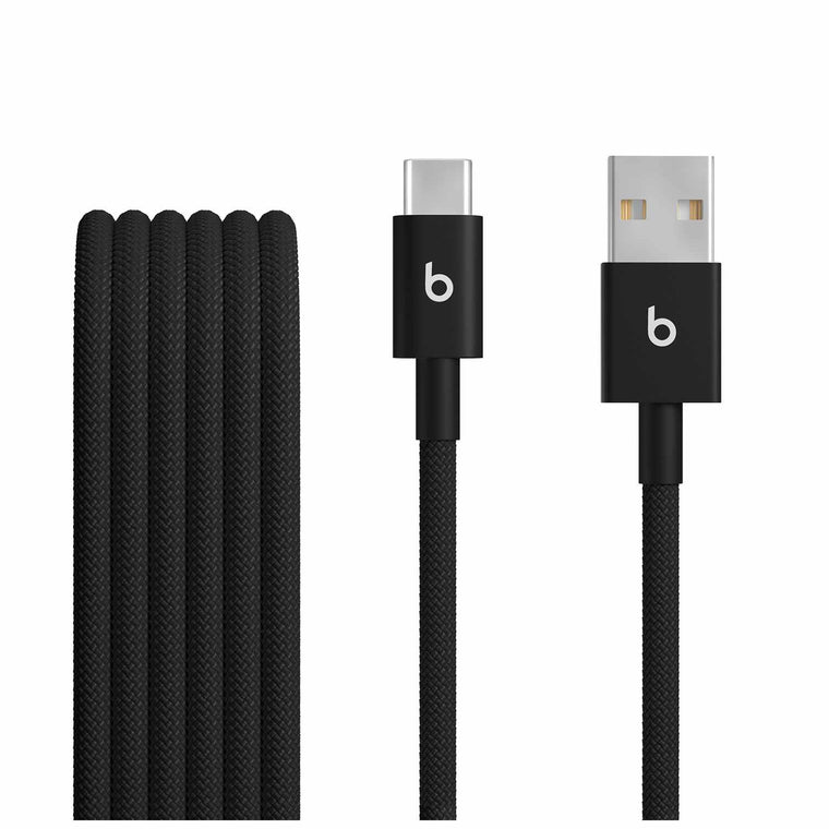 Beats by Dre USB-A to USB-C Woven Cable 5ft Bolt Black Two-Pack