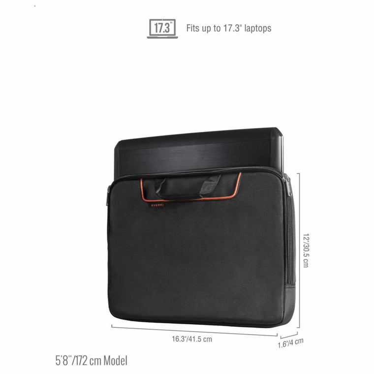 EKF808S17B ContemPRO Laptop Sleeve w/Memory Foam up to 17.3-Inch Black