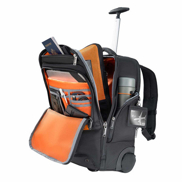 Everki Wheeled 123 Laptop Backpack Changeable Wheels Black