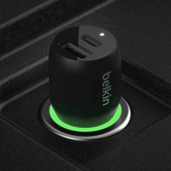 Belkin 37W Dual USB-C/USB-A Power Delivery PPS Car Charger Black