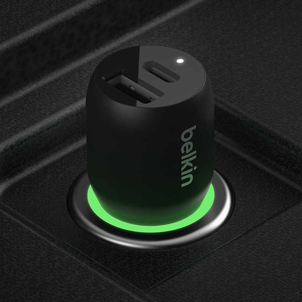 Belkin 37W Dual USB-C/USB-A Power Delivery PPS Car Charger Black