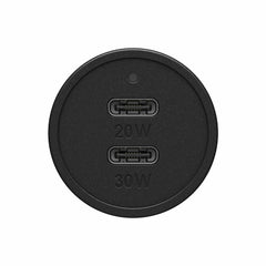7881012 Dual USB Premium Fast Charge Car Charger PD 30W + PD 20W Black