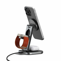 STQ31FMEA 3-In-1 Foldable Qi2 Wireless Charging Stand Space Gray