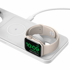 B25M11215 MagGo Qi2 3-in-1 Pad 15W Wireless Charging Station White