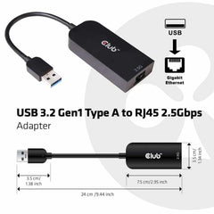 CAC1420 USB 3.1 Gen 1 to RJ45 2.5GB Ethernet Adapter Black