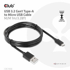 CAC1408 USB-A 3.2 to Micro USB Cable M/M 1m/3.28ft Black