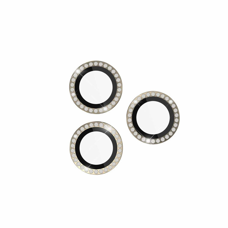 KS053072 Aluminum Ring Lens Protector iPhone 15 Pro Max/15 Pro Set In Stone Gold