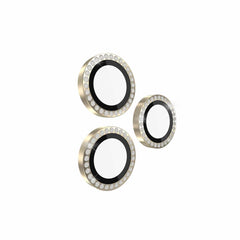 KS053072 Aluminum Ring Lens Protector iPhone 15 Pro Max/15 Pro Set In Stone Gold