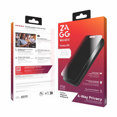 200114874 InvisibleShield Glass Elite 4-Way Privacy Screen Protector iPhone 16/15