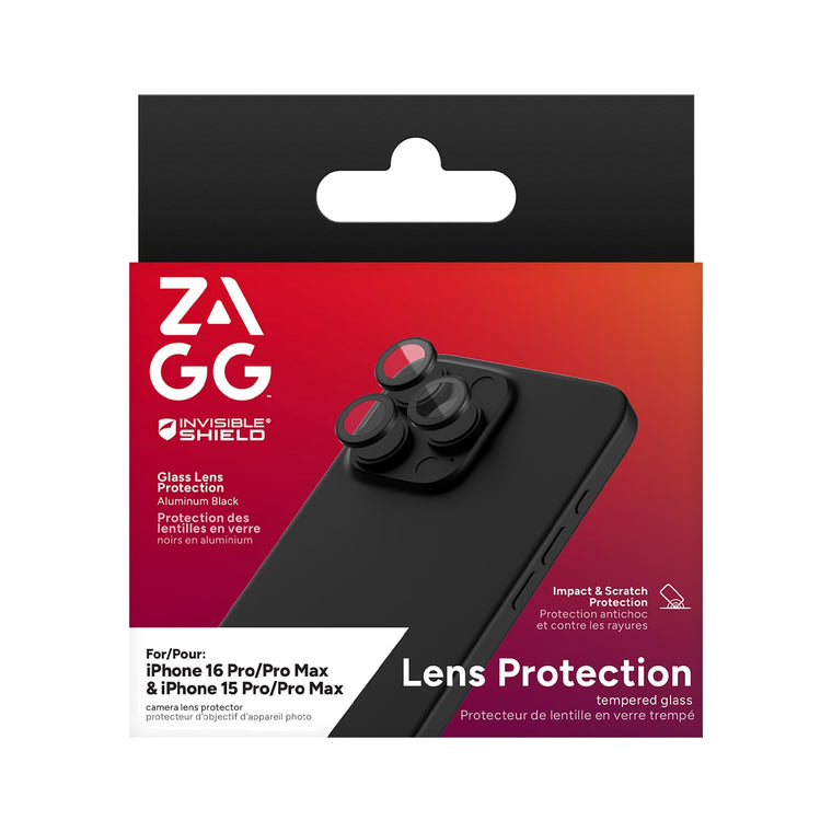 ZAGG InvisibleShield Glass Elite Anti-Reflective Lens Protector Black for iPhone 16 Pro/16 Pro Max/15 Pro/15 Pro Max