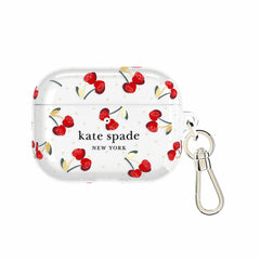 Kate Spade Protective Case with Gold Ring Clip Cherry Dot for AirPods Pro 3