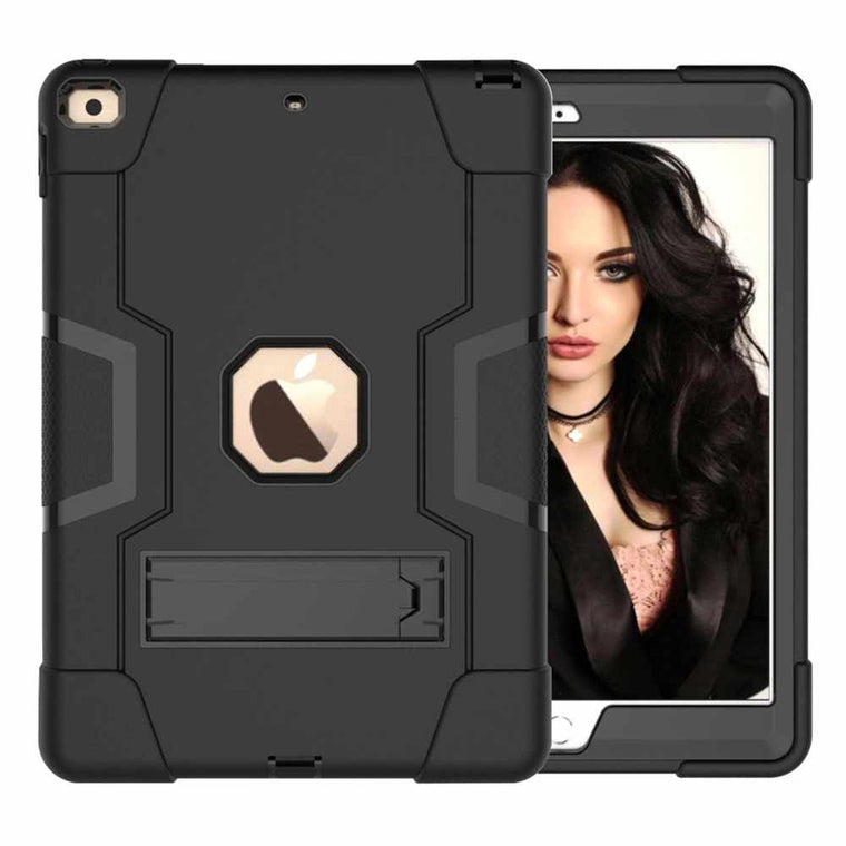 Bulk Packaging Rugged Case with Built in Kickstand Black for iPad 10.2 2021 9th Gen/10.2 2020 8th Gen/iPad 10.2 2019