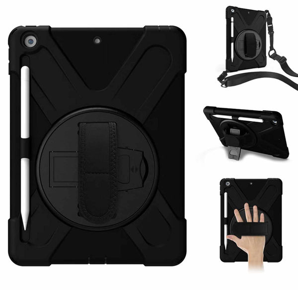 HYCASHDWSSIPAD102BK Heavy Duty Case w/Hand & Neck Strap iPad 10.2 2021/10.2 2020/10.2 2019 Black