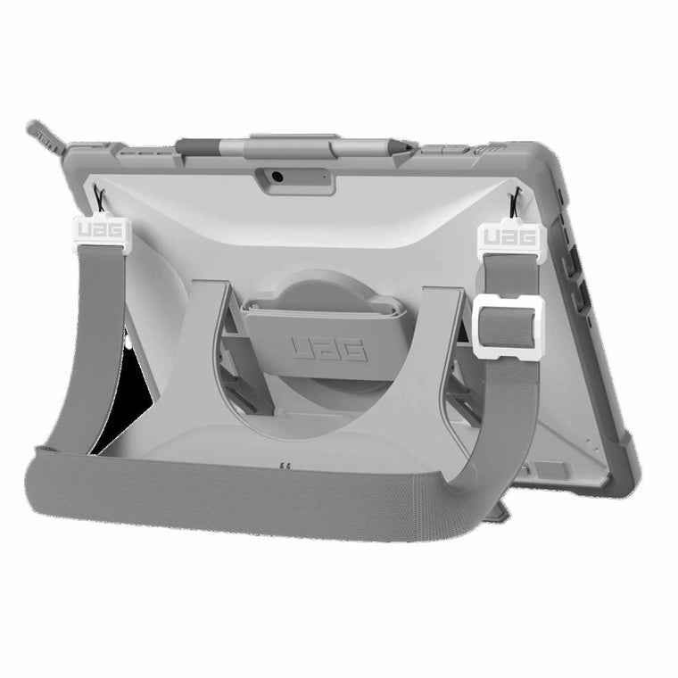 UAG Plasma w/Hand & Shoulder Strap Healthcare Case White/Gray for Microsoft Surface Pro 11/Surface Pro 10/Surface Pro 9 Bulk