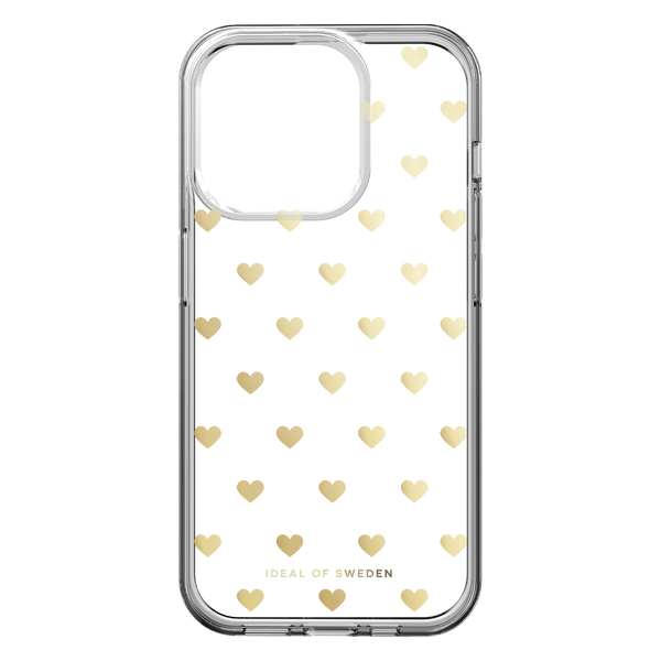Ideal of Sweden Clear MagSafe Mid Case Golden Hearts for iPhone 16e/15/14/13