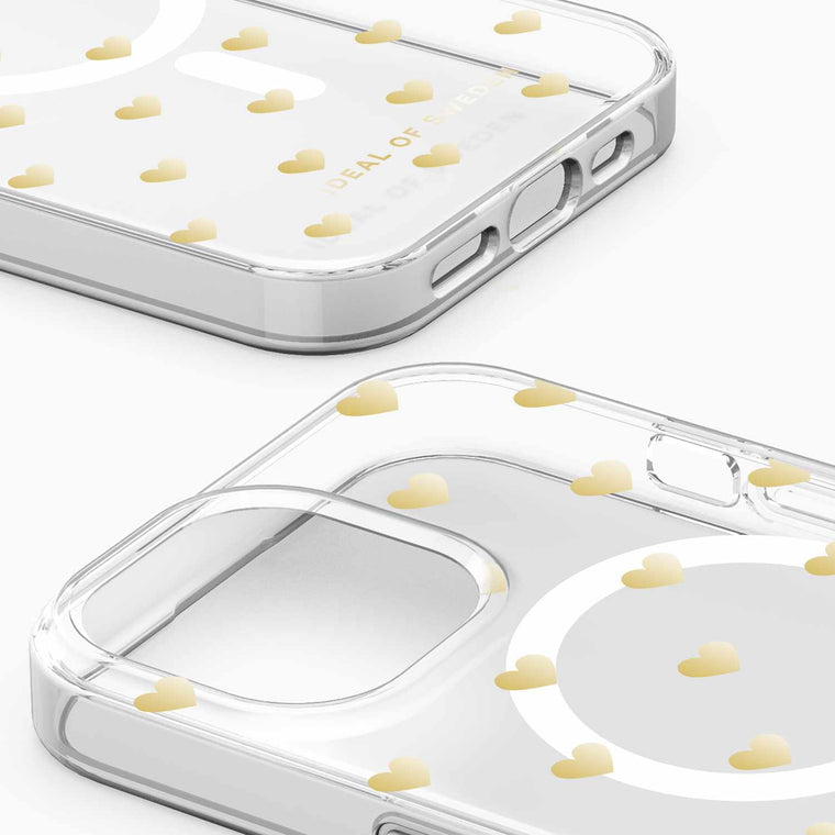 IDCLCMSI2361506 Clear MagSafe Mid Case iPhone 16e/15/14/13 Golden Hearts