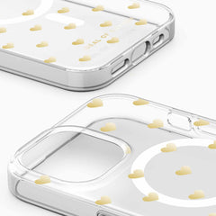 IDCLCMSI2361506 Clear MagSafe Mid Case iPhone 16e/15/14/13 Golden Hearts
