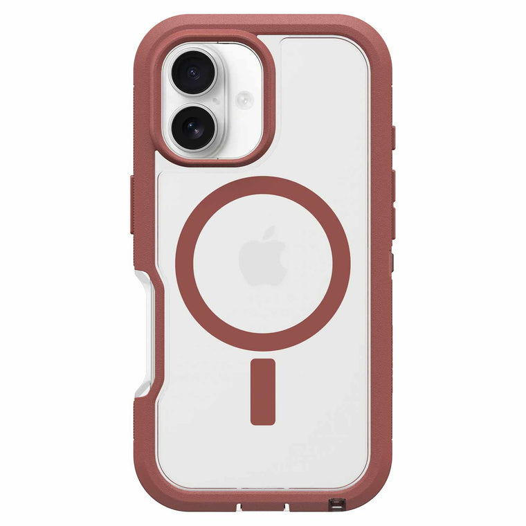 7796083 Defender XT Clear Pro Case iPhone 16 Brick Red Clear