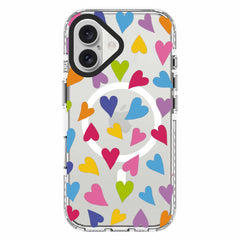 BECPMBH161 Chromatic Print MagSafe Case iPhone 16 Bright Hearts