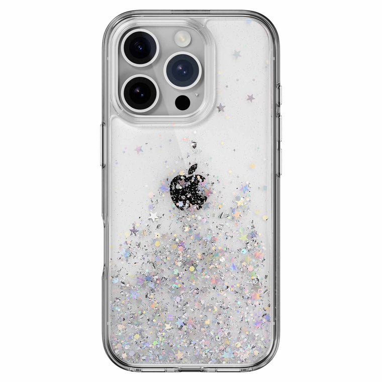 SPH66P003TR24 Starfield 3D Glitter Case iPhone 16 Pro Transparent