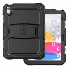 Bulk Packaging Rugged Case with Kickstand and Built-in Screen Protector Black for iPad 11 2025 (11th Gen)/iPad 10.9 2022 (10th Gen)