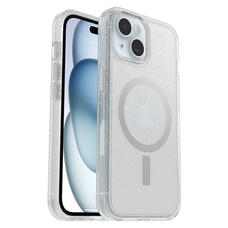OtterBox Symmetry Clear MagSafe Case Stardust with Blue Tint for iPhone 16e/15/14/13 in Bulk Packaging