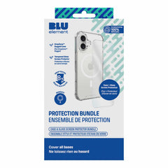 Blu Element Duo Protection Bundle - DropZone Rugged MagSafe Case Clear + Screen Protector for iPhone 16