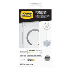 OtterBox Protection+Power Kit (Symmetry Clear MagSafe w/Glass + Wall Charger 30W White) Clear for iPhone 17 Pro Max