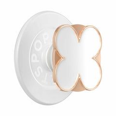 PopSockets PopGrip for MagSafe Round with Adapter Enamel Clover Rose Gold