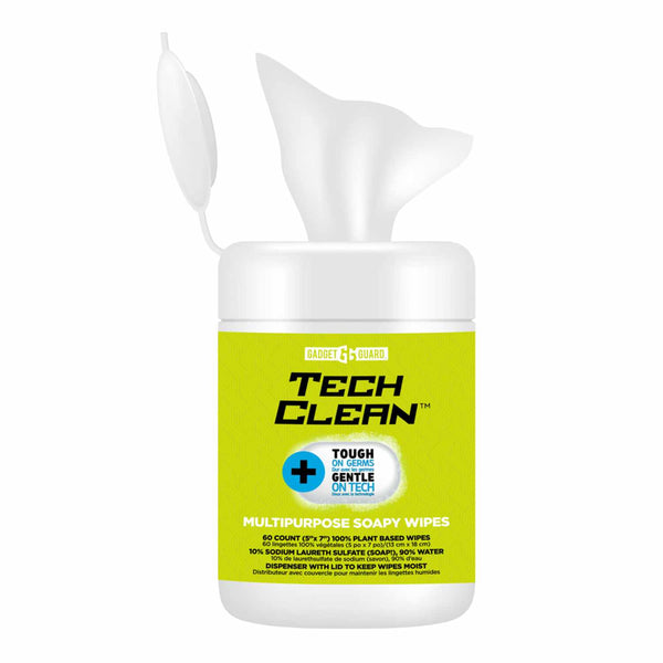 GGSCTTC221GG02A TechClean Soapy Wipes (60 Pack) Clear