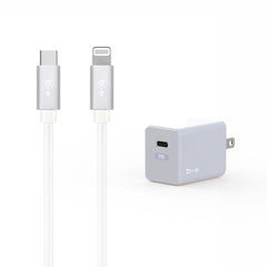 Blu Element Wall Charger USB-C 20W PD with Lightning Cable 4ft White
