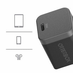 OtterBox Premium Pro Wall Charger 30W GaN PD/PPS USB-C Black w/ Foldable Prongs