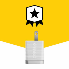 OtterBox Premium Pro Wall Charger 30W GaN PD/PPS USB-C White w/ Foldable Prongs