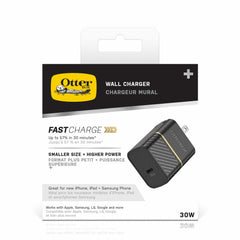 OtterBox Premium Fast Charge Wall Charger USB-C Power Delivery GaN 30W Black Shimmer