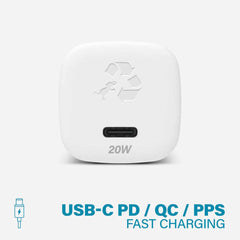 Nimble Wally SubNano Wall Charger 20W PD/PPS/GAN USB-C White