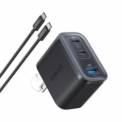 Anker Nano 70W 3-Port USB-C Wall Charger with USB-C Cable Black Stone