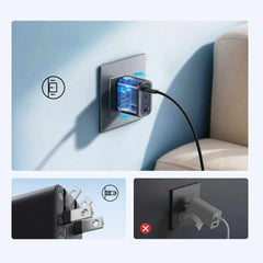 Anker Nano 70W 3-Port USB-C Wall Charger with USB-C Cable Black Stone