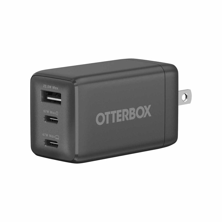 OtterBox Wall Charger 67W 3-Port 2xUSB-C/USB-A Black