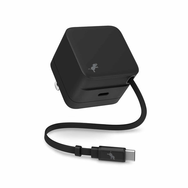 Nimble Wally Stretch Retractable Wall Charger 35W PD with USB-C Cable Black